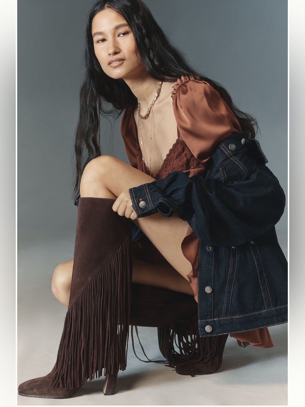 Anthropologie Dolce Vita Giano Suede Fringe Boots